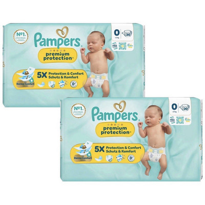2x Pampers Premium Protection Einwegwindeln Newborn Größe 0 (0-4 kg)