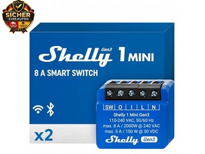 1 Mini Gen3 WiFi Smart Relay Switch with Potential-Free Contacts 1 Channel 8A