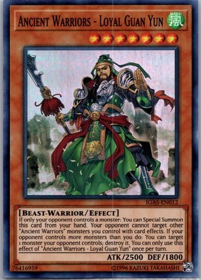 Ancient Warriors - Loyal Guan Yun IGAS-EN012 Super Rare Unlimited NM
