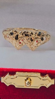 14K Gold Heart Nugget Ring - Anillo Corazón Nugget 14K