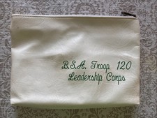 Vintage BSA Troop 120 Leadership Corps Vinyl Bag Zipper - 8”x11” Bag