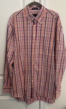 GANT Shirt Mens XL Multi Color Orange Blue Check Oxford Regular Button Down