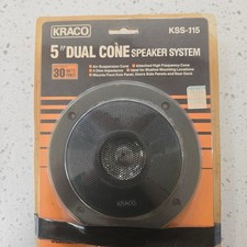 1 Kraco Kss-115 5 Inch Dual Cone Slimline Car Speaker System 30w 4 Ohm Vintage 1 Kraco Kss-115 5 Inch Dual Cone Slimline Car Speaker System 30w 4 Ohm Vintage