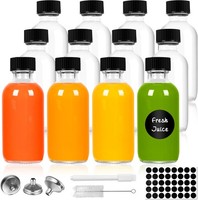 12 StüCk Shot Flaschen Zum BefüLlen Mit Deckel 60Ml, Kleine Glasflaschen Zum B