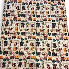 Reversible Toddler Train Comforter Quilt   Railroad Print   Great Condition