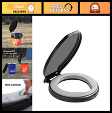 Portable Camping Toilet Seat with Soft Cushion, 270  Rotating Lid, 5 Gallon XL L