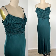 Revolve ASTR The Label NWT Zola Midi Slip Dress Medium Hunter Green Coquette