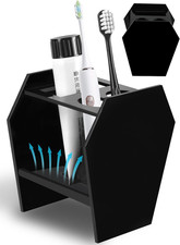 Gothic Decor Coffin Toothbrush Holders for Bathrooms - Black Acrylic Halloween G