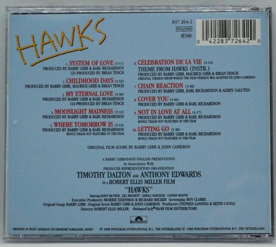 Barry Gibb : HAWKS  (Original Movie Soundtrack) OST CD Album - Bee Gees - rare - Image 2 of 3
