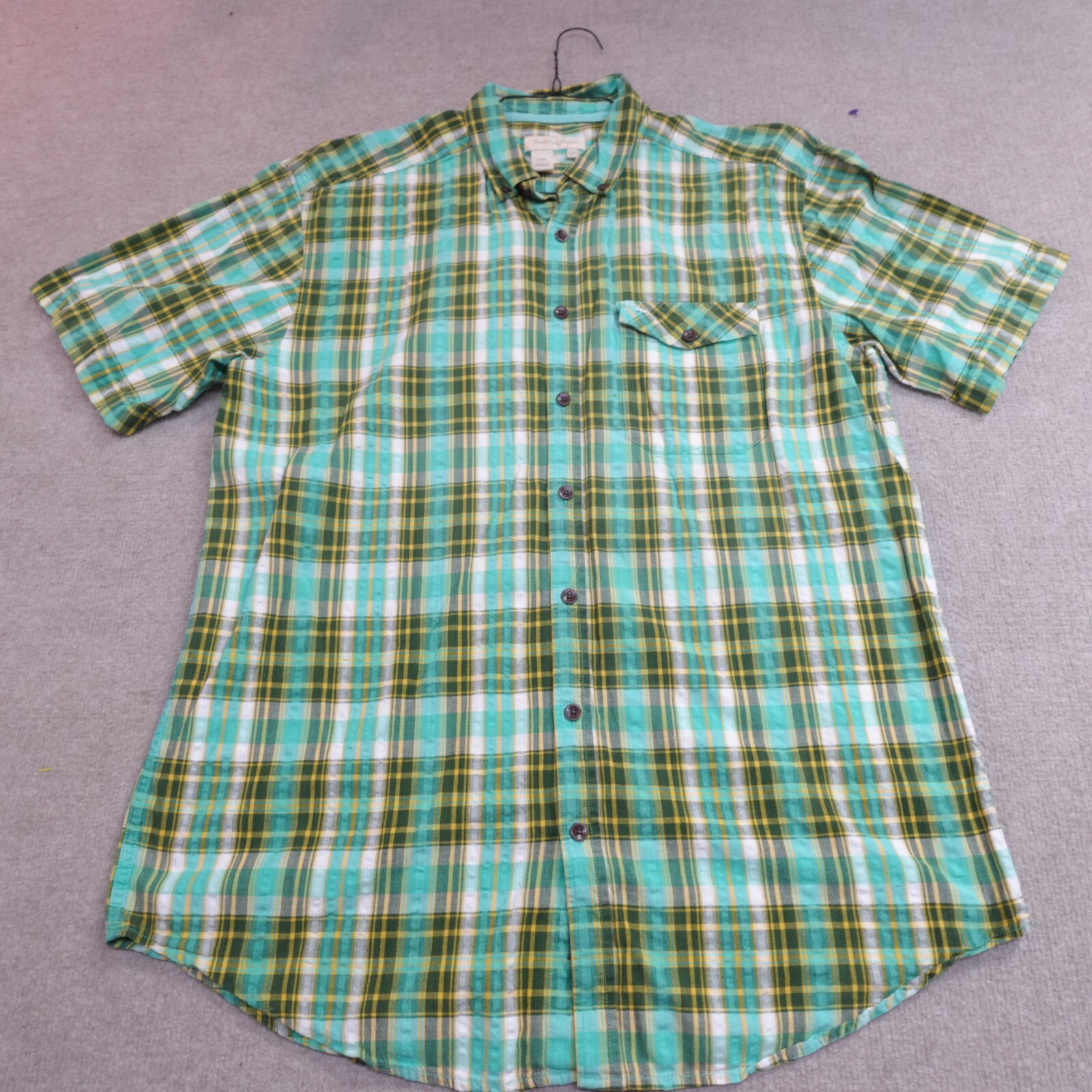 Territory Ahead Shirt LT Tall Green Plaid Short Sleeve 100% Cotton