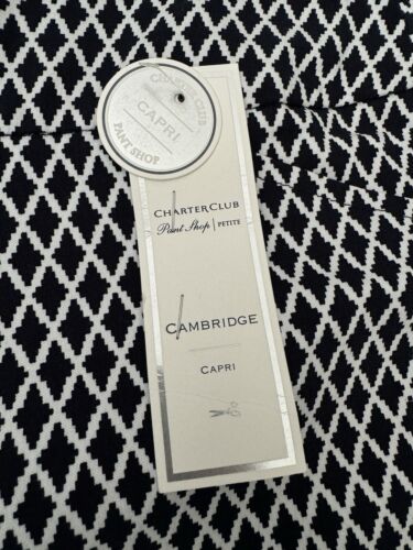 CHARTER CLUB WOMENS CAMBRIDGE SLIM NANTUCKET CAPRIS PANTS SIZE 8P NWT - Picture 2 of 6