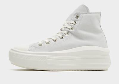 Converse Chuck Taylor All Star Move High  (Damengrößen UK 4 & 5) grau/weiß