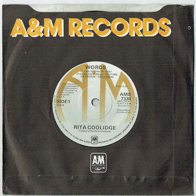 RITA COOLIDGE - 7'' - Words.  A&M   Bee Gees UK