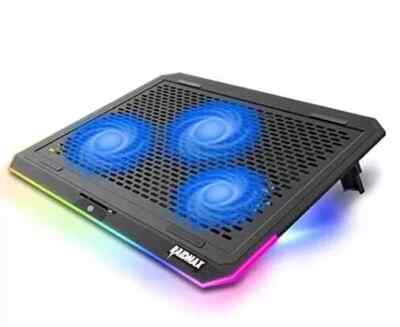 Laptop Cooling Pad for 15.6-17 Inch with 3 Fans RGB Lighting PC, Mac, Sony, HP