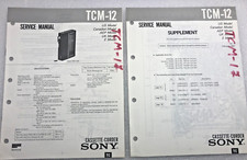 Original OEM Sony TCM-12 Service Manual Repair Cassette Corder Walkman 1986