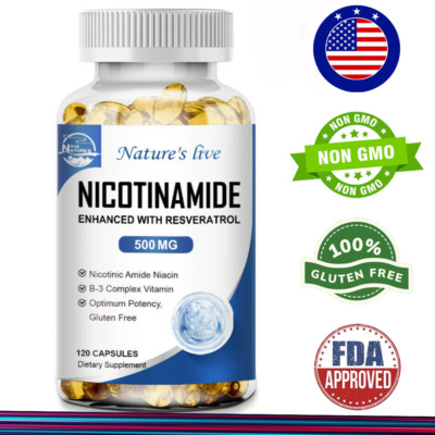 Nicotinamide+ Resveratrol - Anti-Aging Vegan Supplement 120 ct Antioxidant Blend