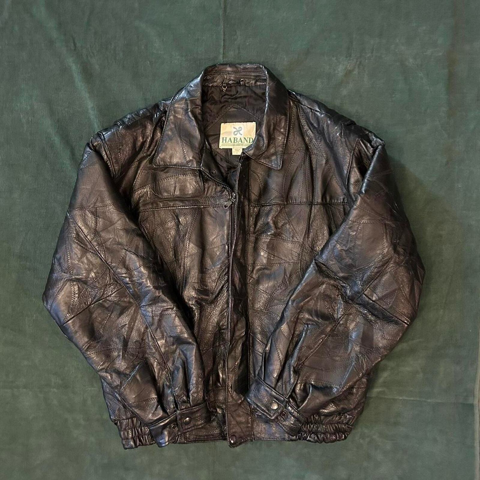 1980s leather patchwork jacket - image 1