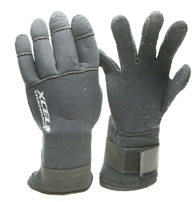 XCEL Titanium 5/4mm Nylon 100% Diving Gloves Size L Large For Cold Water. Clean.