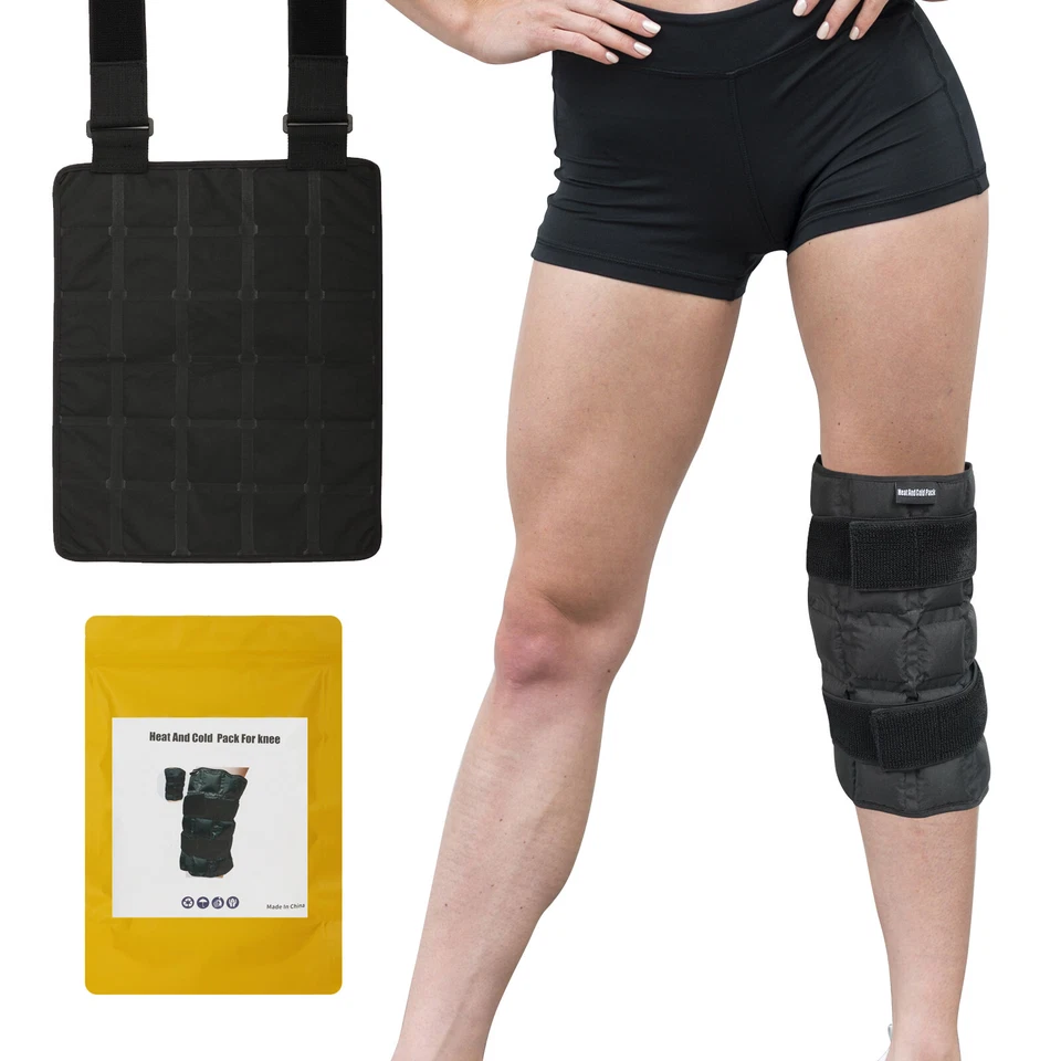 DUKUSEEK Knee Ice Pack Wrap, SAP Gel Hot & Cold Therapy Pad for Knee Injuries, Joint Pain
