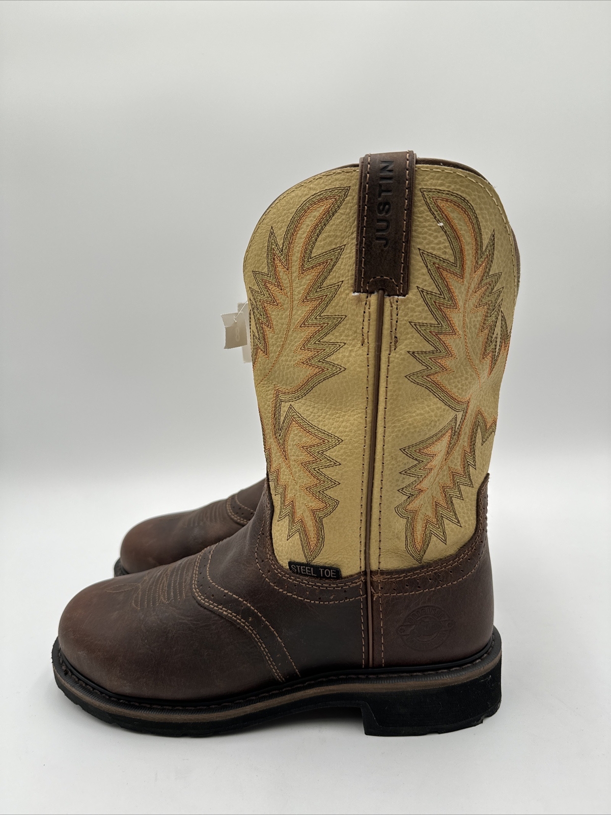 JUSTIN MEN'S SUPERINTENDENT WESTERN BOOTS ROUND TOE S… Gem