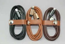 3 PACK Leather 8 Pin Lightning to USB Cable Sync Data Charger Apple iPhone iPad