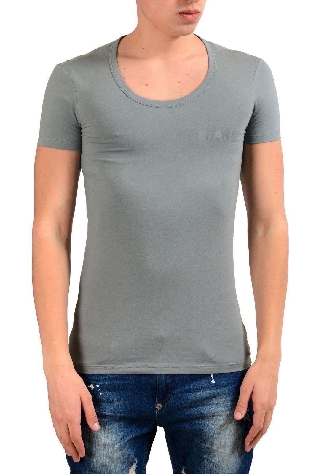 Emporio Armani Mens Gray Stretch Crewneck Short Sleeve T-Shirt US S IT 48 EU M 8190₽