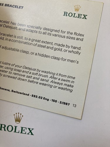 Originale Rolex Datejust 1987 libretto inglese #735 - Foto 2 di 4