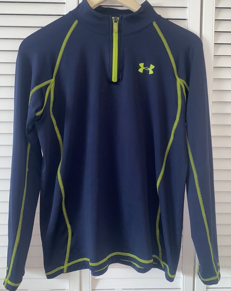 Under Armour Boys YXL Blue ColdGear 1/4 Zip Long Sleeve Pullover