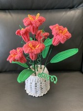 Handcrafted Crochet Flowers With Pot