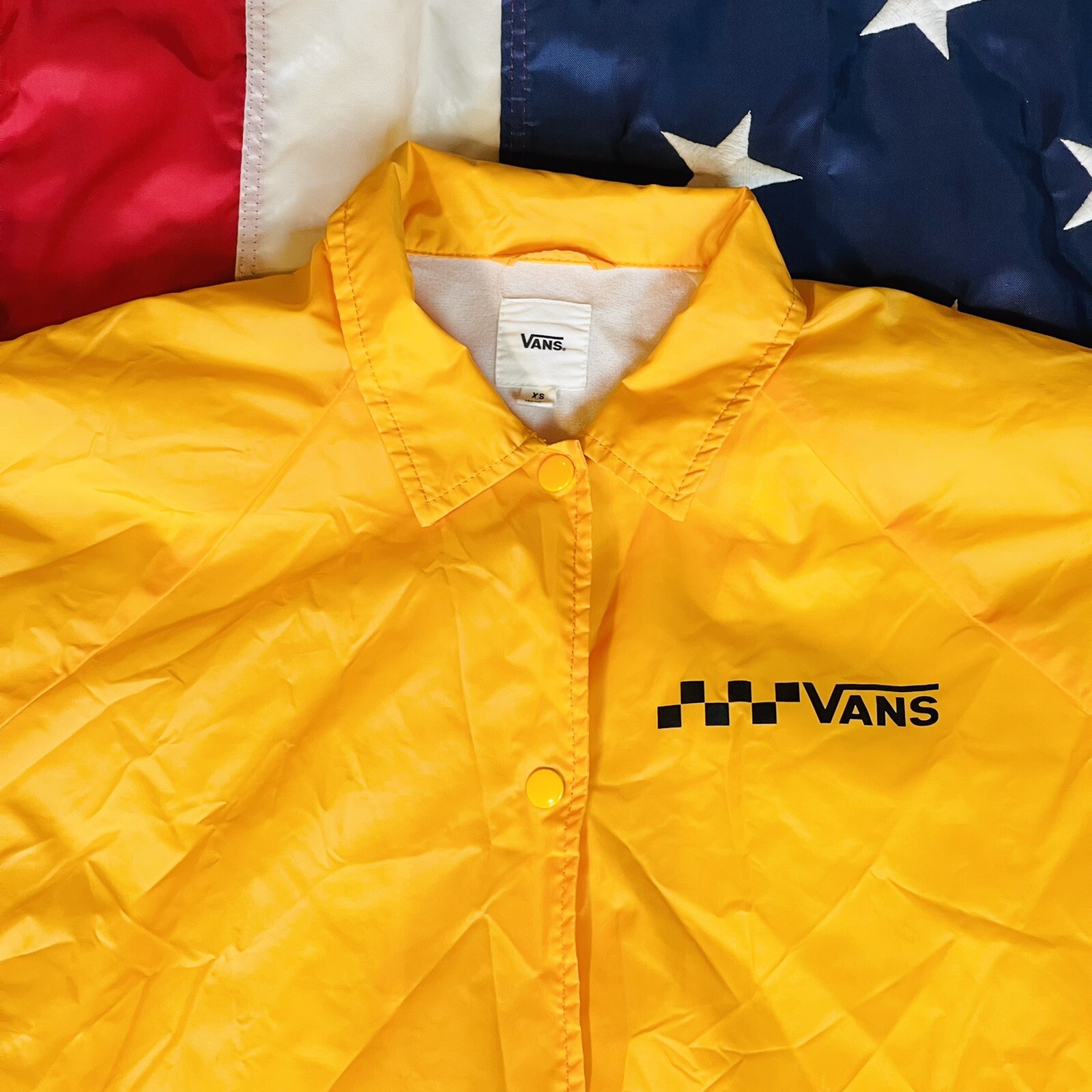 Nylon Collard Windbreaker Jacket Yellow 