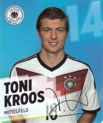 Rewe DFB Sammelkarten Fußball WM 2014 14 Toni Kroos NEUWARE