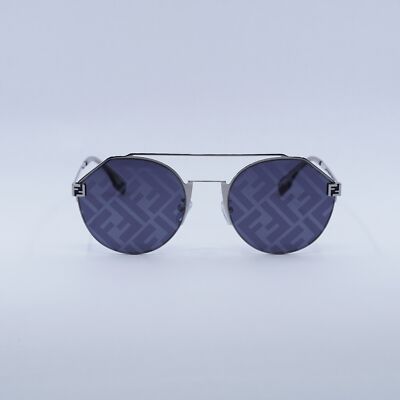 New Fendi FE40060U 16X Silver/Blue with FF Pattern Mirror 55 