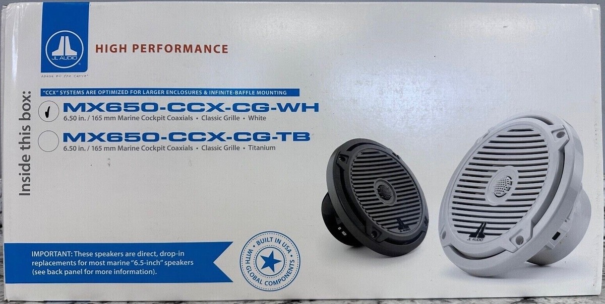 JL Audio MX650-CCX-CG-WH Classic Marine Coaxial Speaker with