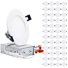 48 Pack 10.5W 4 Inch Dimmable Slim LED Recessed Downlight with J-box, White