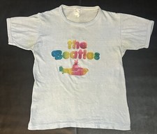 1980s Beatles Yellow Submarine Blue Cotton Rock T-Shirt SUPER RARE 