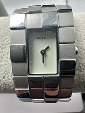 Fossil F2 ES-1219 Ladies Watch New Battery 22MM 6.5" Rare Stainless Steel T71