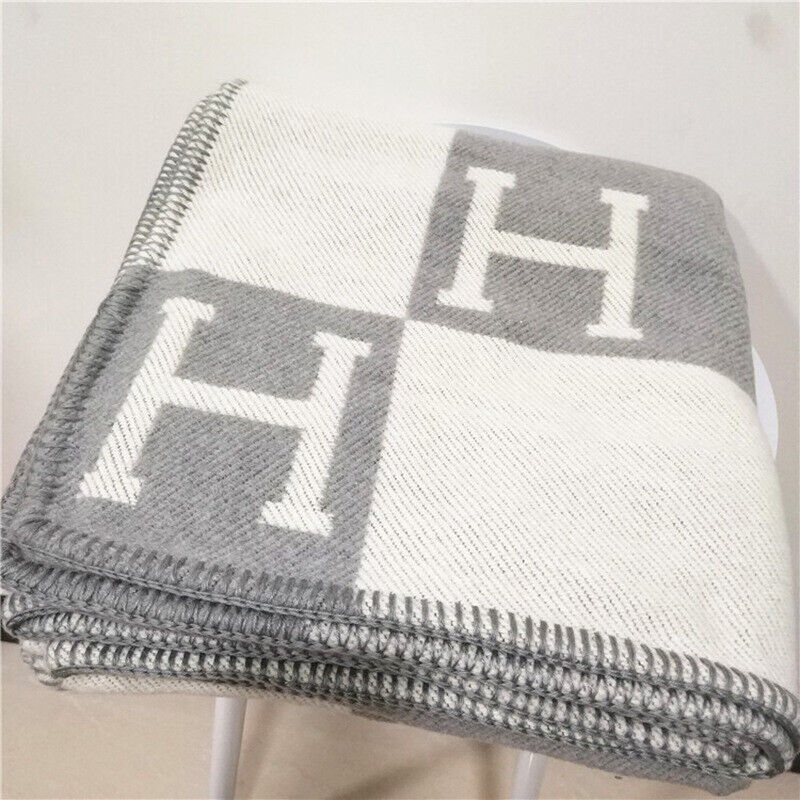 Wolle Decke H logo Kaschmir Werfen Plaid Decken Sofa Flugzeug Blanket