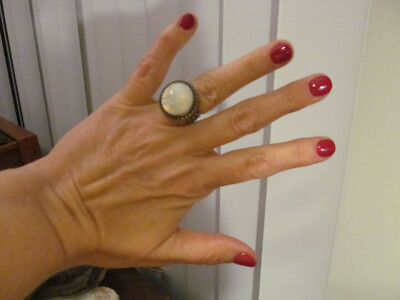 Vintage シルバー　925 リング ZXZX Vintage 925 Sterling Silver MOP Domed Ring 14.4g, 5.75s | eBay