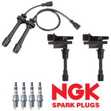 2 Ignition Coil Wireset 4 Ngk Spark Plug Fit 01-03 Mazda Protege5 2.0l L4