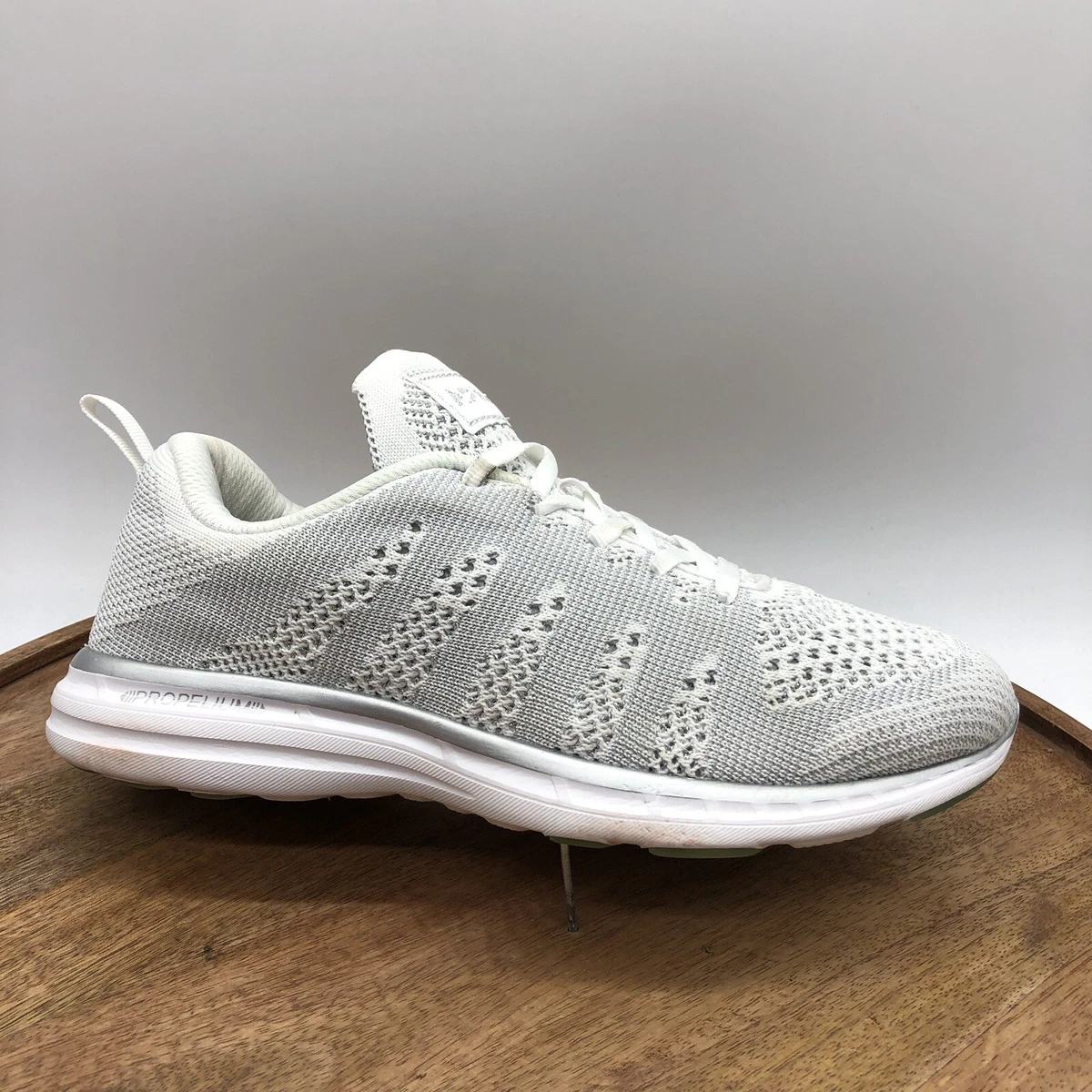 APL Womens Size 8 TechLoom Pro White Silver Metallic Running Shoes
