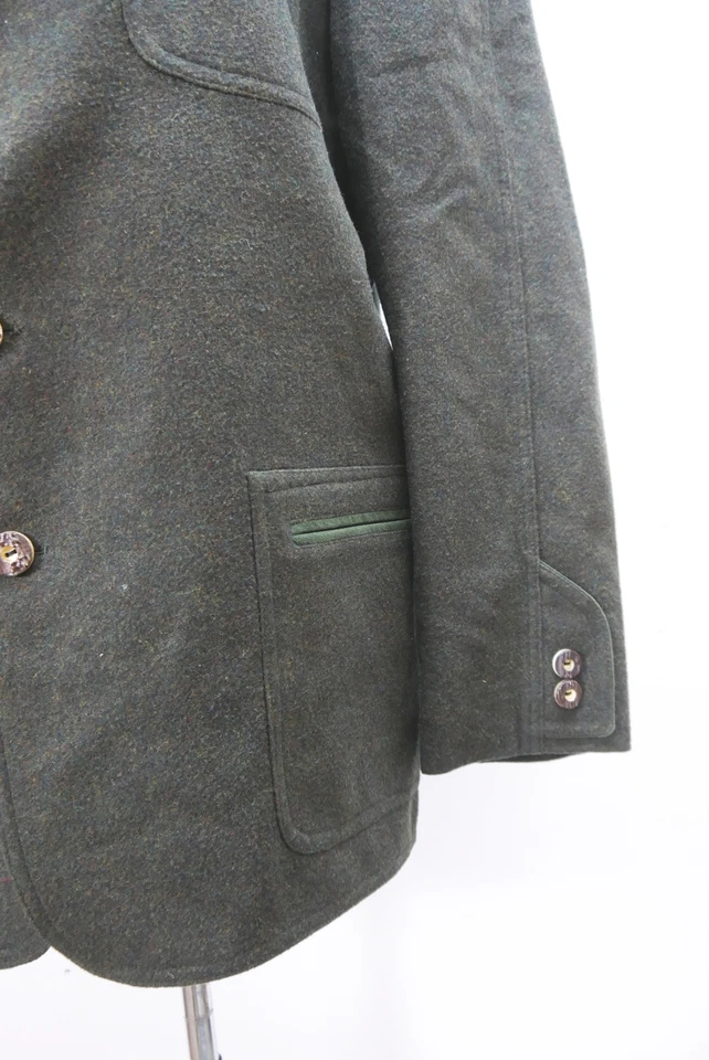Janker Loden Trachtenjacke mit Leder Revers in grün Schurwolle Litrico C&A Gr.54 - Bild 4 von 4