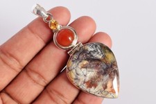 Crazy Lace Agate Gemstone Carnelian Citrine 925 Sterling Silver Handmade Jewelry