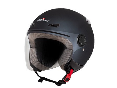 CASCO SCOTLAND JET DEMIJET IN POLICARBONATO NERO OPACO PER MOTO E SCOOTER  120013 | eBay