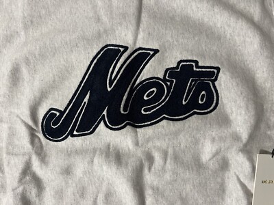 Aime Leon Dore ALD/New York Mets Chainstitch Grey Crewneck