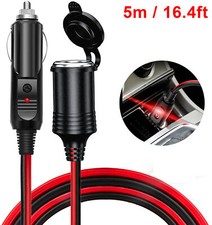 12-24v Car Charge Cigarette Lighter Extension Cable Male to Female Socket 16AWG