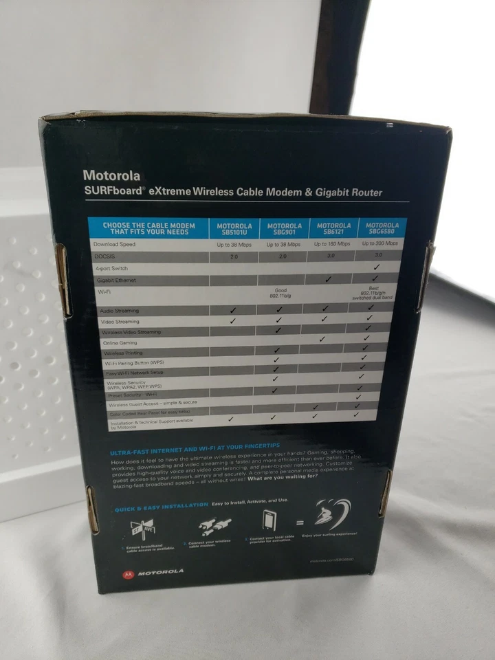 Motorola SBG6580 Wireless Cable Modem Router Combo WiFi Dual Band - Image 4 of 4