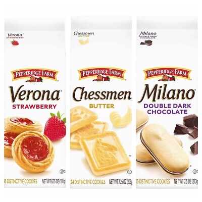 3 pkgs× pepperidge farm cookie 3 flavor