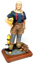Firefighter Figurine With Box Red Hats Of Courage Getting Prepared Vanmark