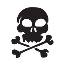 Skull Crossbones - Vinyl Decal Sticker - Multiple Color  Sizes - ebn633