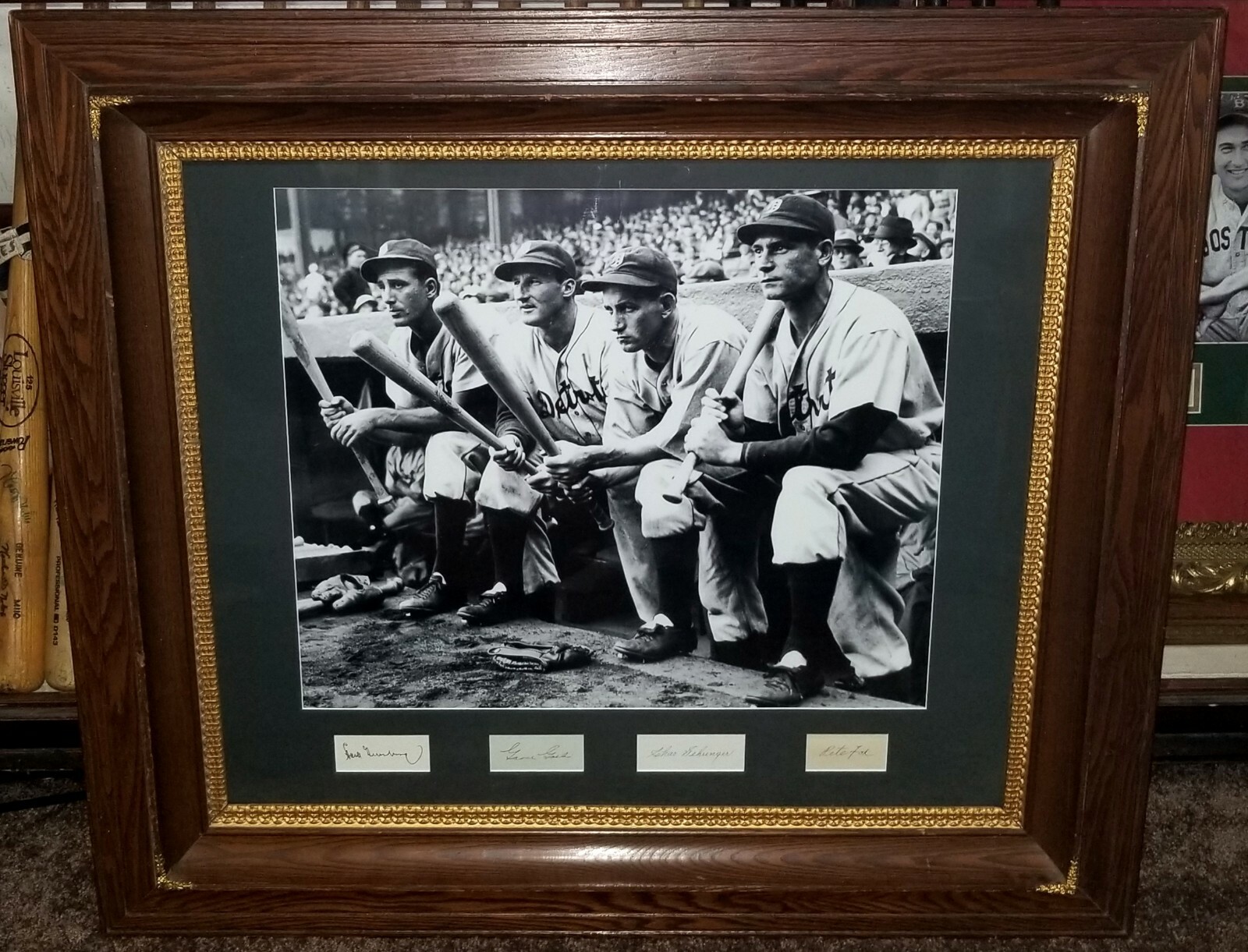 *HUGE* 1935 WS Detroit Tigers Team HANK GREENBERG Gehringer Goslin Signed HOF